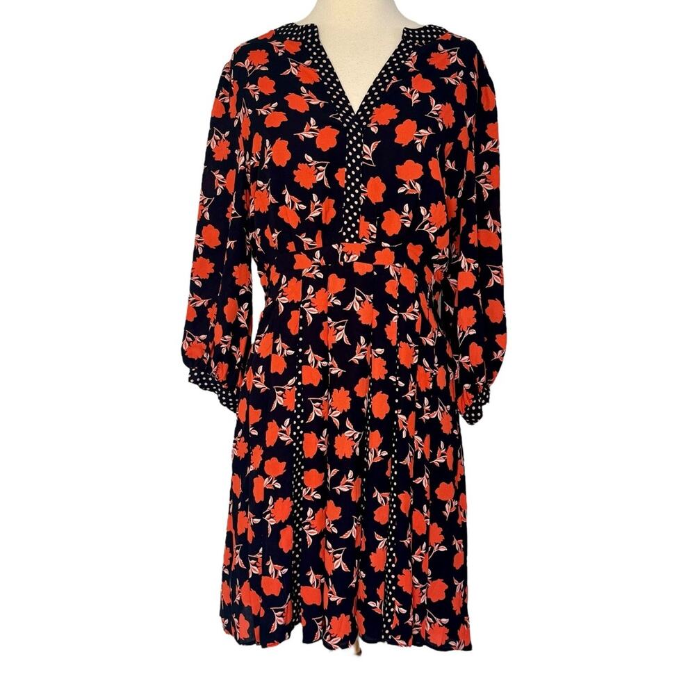 Ann Taylor Black and Red Floral Mini Dress - Picture 3 of 11